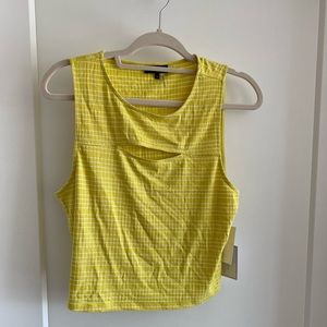 Lemon yellow crop top with peep hole